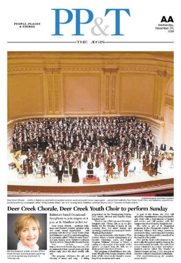 Deer Creek Chorale Feature in The Aegis